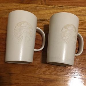 STARBUCKS CERAMIC COFFEE MUG/CUP 3D EMBROSSED LOGO